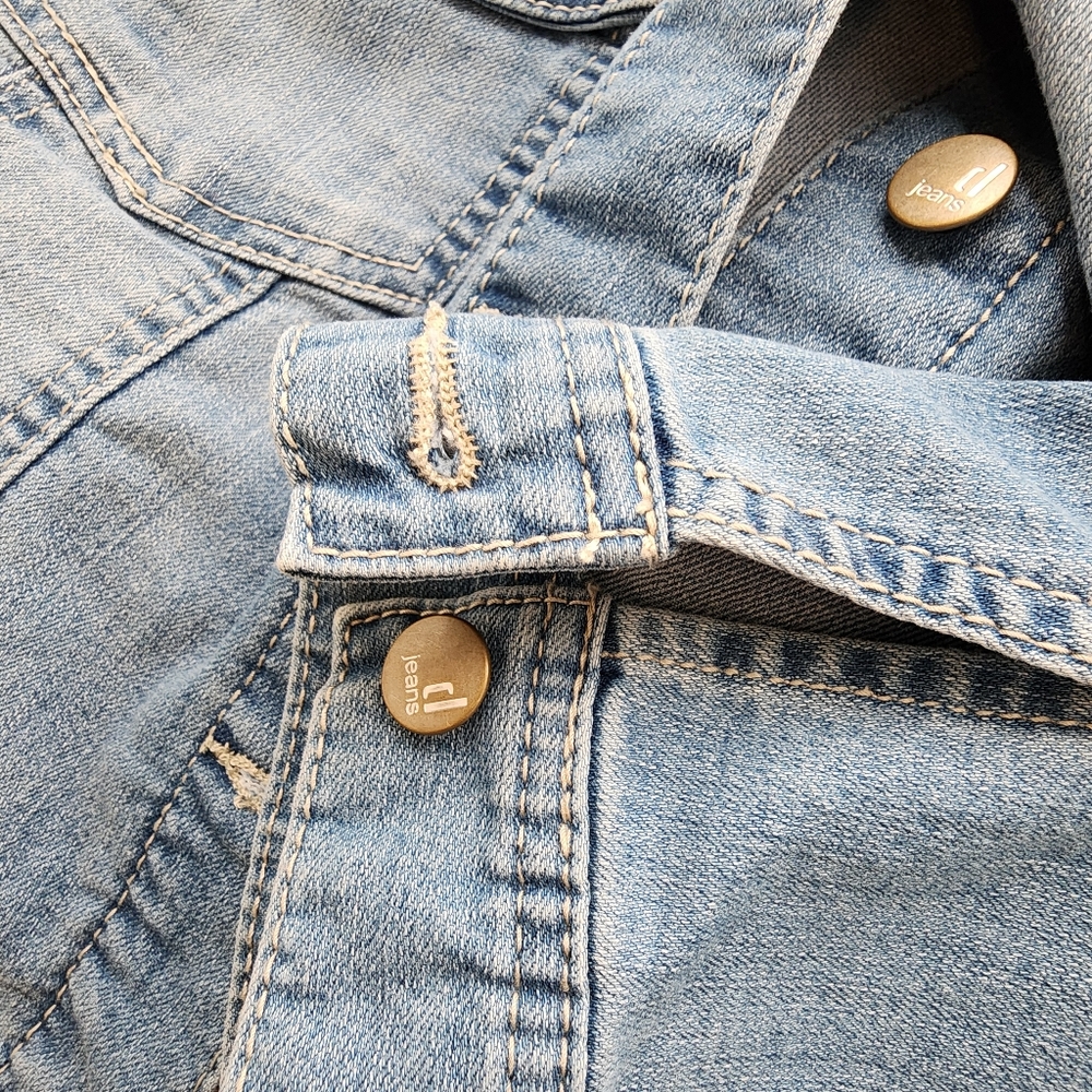D.Jeans classic fit denim jacket light wash pockets button front sz xl nwt - Picture 12 of 16